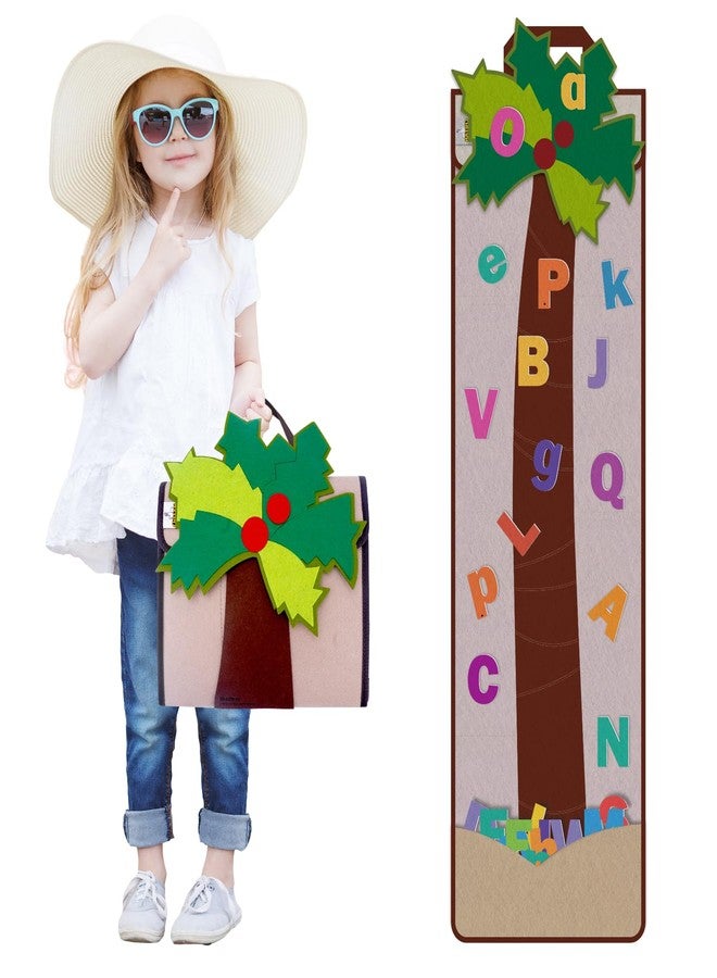 CHEFAN Letter Tree, Coconut Tree Alphabet Bag for Early Education Storytelling, Felt Story Board Set Props from The Childhood Favorite Book, Felt Board for Wall Teaching Home Classroom Play - Image 1